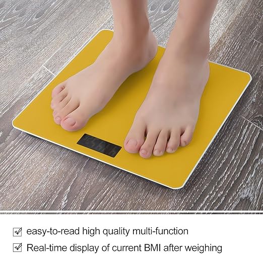 Mustard Yellow Bathroom Scale Ultra-Bright Liquid Crystal Screen Weight Scale Accurate Bathroom Body Scales for Body Weight Bathroom Pet Home Bedroom Gift-Giving
