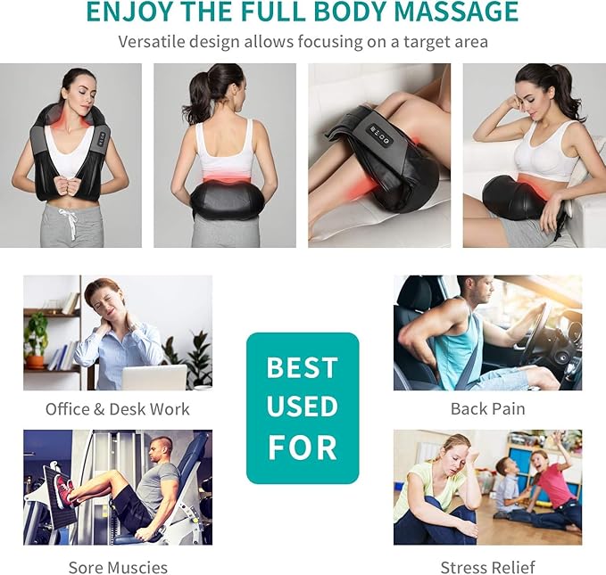 Nekteck Foot Massager with Heat Neck Massager for Pain Relief Deep Tissue