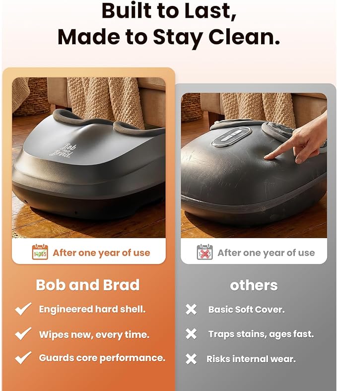 BOB AND BRAD Shiatsu Foot Massager with Heat and RemoteFSA Eligible HSA Deep Kneading Electric Feet Massager for Plantar Fasciitis Fits US Size 12