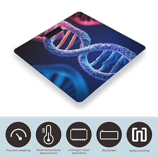 DNA Genetic Helix Scale for Body Weight Accurate Digital Bathroom Scale Toughened Glass High Precision Scales Smart Weight Scales with Large LCD Backlight Display Weighing Machine