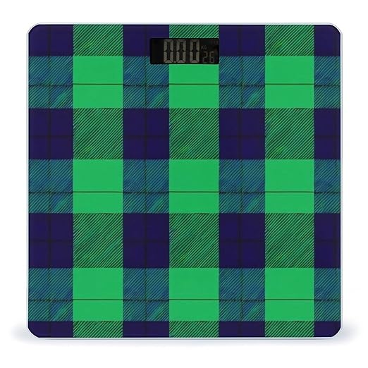 Digital Bathroom Weighing Scale Energy Saving Scale Smart Scale for Body Weight Black Green Scottish Tartan Plaid