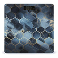 Blue Hexagons and Diamonds Scale for Body Weight Digital Bathroom Scale Accurate Smart Weight Scales with Large Display Weighing Machine High Precision Scales