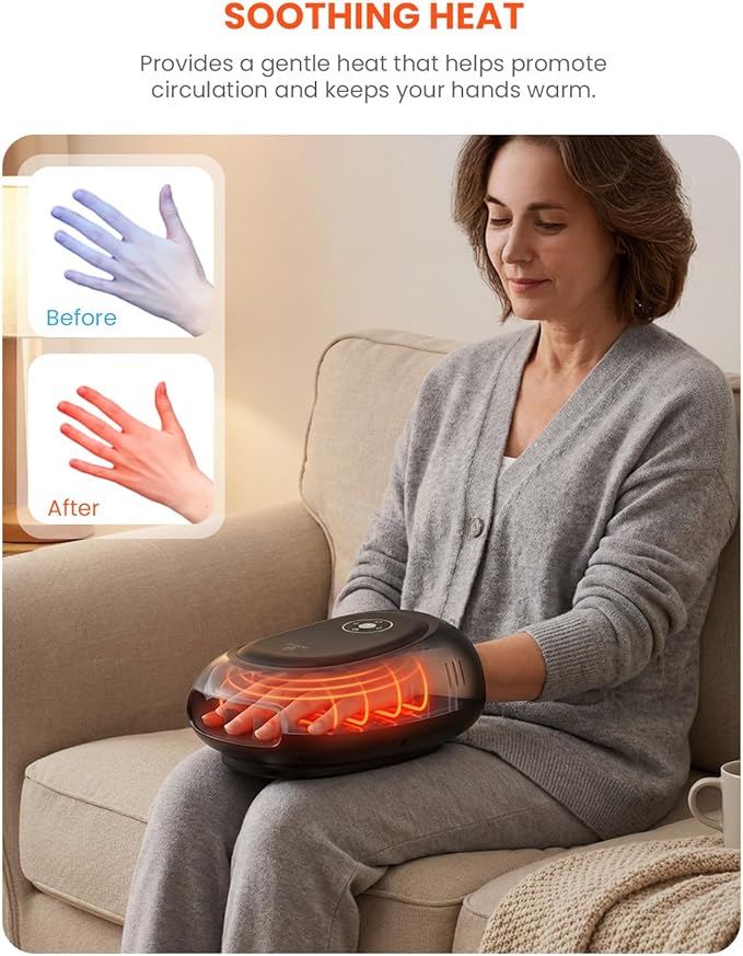 COMFIER Smart Hand Massager MachineAPP ControlHand Massage with Heat and CompressionMassager for ArthristisCarpal TunnelHand Wrist Finger Massager3 Heat Levels&amp3 IntensitiesGifts for Women