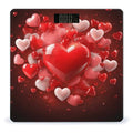Love Red Hearts Bathroom Scale Automatic Power On/Off Body Scales LCD Backlight Display Square Digital Scale Rounded Corners Bathroom Scales for Home Bedrooms