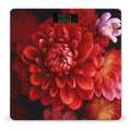 Red Beautiful Flower Weight Scale Digital Electronic Scales Bathroom Scale Larg LCD Backlight Display High Precisio MeasurementsTempered Glass