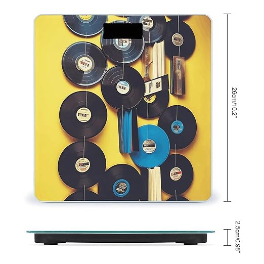 Vinyl Records and Tapes Scale for Body Weight Digital Bathroom Scale Accurate Smart Weight Scales with Large Display Weighing Machine High Precision Scales