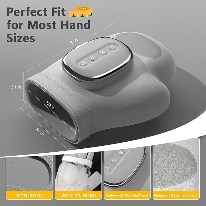 2026 NEW Hand Massager with Heat and Compression Hand Massager with 3 Temps (108°F ~ 121℉) 5 Strengths 3 Massages for Arthritis Wrist &amp Carpal Tunnel Relief Hand Massage Gift for Women/Men