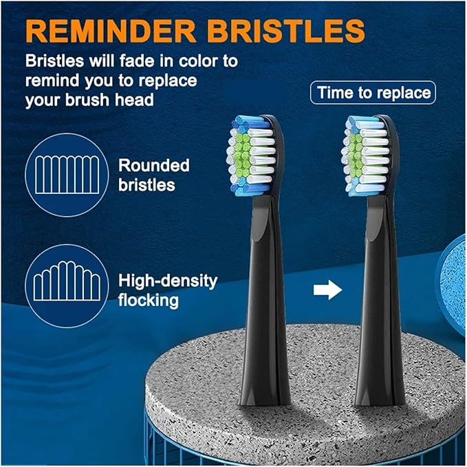 15pcs Toothbrush Heads ReplacementCompatible for Seago SG-507B/908/909/917/610/659/719/910/575/551/E9(15 White)