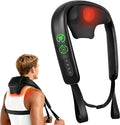 COMFIER Shiatsu Neck Massager with Heat Cordless Neck and Shoulder Massager for Pain Relief Deep Tissue Graphene Heating 4D Kneading Massage Pillow -Black