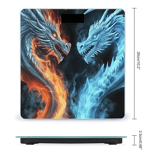 Ice and Fire DragonsScale for Body Weight with LCD High Precision Weighing Scales Fashion Sturdy Tempered Glass Weight Scales Easy-to-Read Digital Bathroom Scale for Daily 400lb