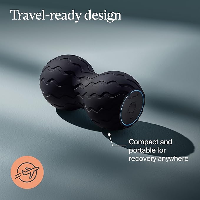 TheraGun Therabody WaveDuo - Ergonomically Contoured Foam Roller - Bluetooth Enabled Muscle Roller for Your Back Neck &amp Spine with 5 Customizable Vibration Frequencies in Therabody App