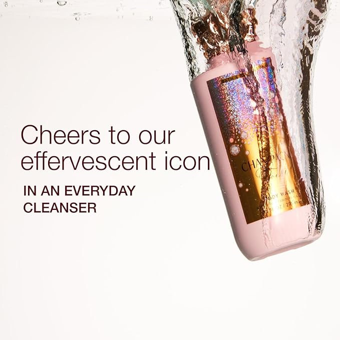 Bath &amp Body Works Champagne Toast Body Wash Nourishing Cleanser with Pro-Vitamin B5 &amp Aloe Bubbly Champagne &amp Sparkling Berry Scent Gentle for Daily Use 10 fl oz - 2 Pack