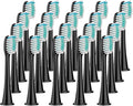 20Pcs Replacement Brush HeadsCompatible for HX3/HX6/HX9 Series Toothbrush HX6064(20Pcs Black)