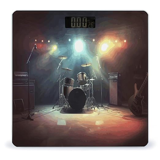 Rock Band Stage1 Weight ScaleClear LED Display Bathroom Digital Weighing ScaleTempered Glass Digital Bathroom Scale for Body Weight Capacity Up to 400 Lbs