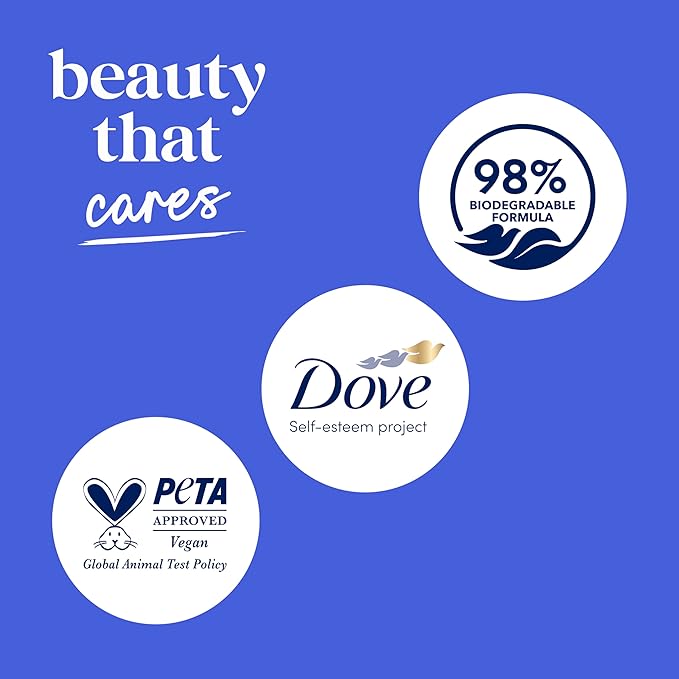 Dove Body Wash with Pump Deep Moisture for 24hr Lotion-Soft Skin Moisture Moisturizing Skin Cleanser with No Sulfates No Parabens(Pack of 6)