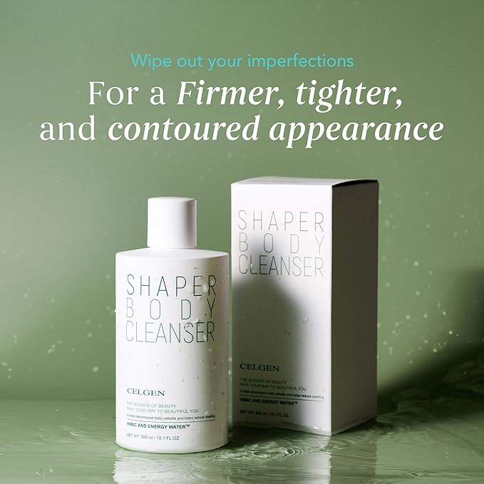 Body Shaper Cleanser – Firming and Hydrating Body Wash for Sensitive Skin Moisturizing Shower Gel with Peptides Energy Water &amp Marine Extracts Paraben-Free Amber Wood Scent (10.1 fl oz)