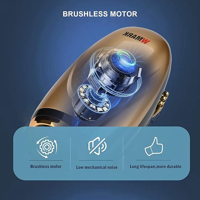 WMARK Barber Massager/Cordless Handheld Massager Charge Neck/Legs/Hand/Face Massager 2 Massage Nodes 2600AMHGolden