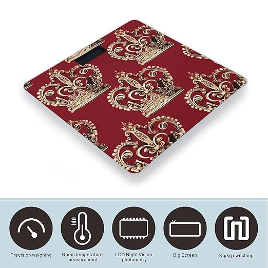 Red Crown Bathroom Scale for Body Weight LCD Display Digital Bathroom Scale Tempered Glass Bathroom Weight Scales Fashion Smart Scales for Home Bedroom 400 Lb