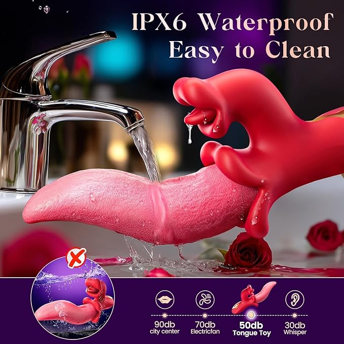 Dual Stimulation Adult for Women 10 Frequency Thrusting Stimulation Modes with Strong Suction Cup for Hands Free Play Automatic Electric Machine Tool for Women Pleasure (Red2)