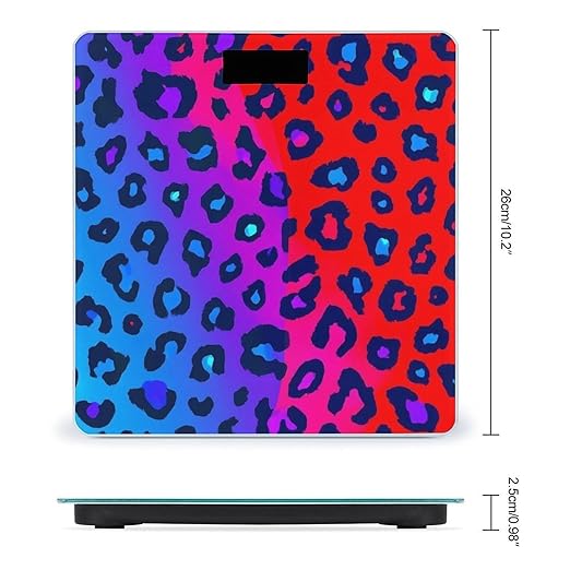 Women's Fashion Automatic Switch Digital Bathroom Weighing Scale Smart Scale Trippy Red Pink Purple Blue Cheetah Leopard Print