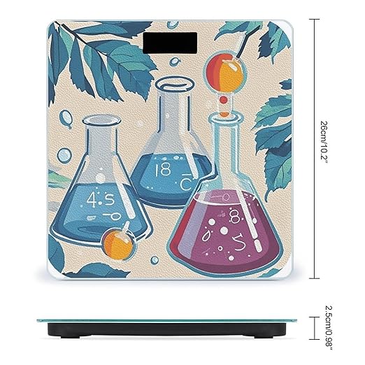 Chemistry Print Scale for Body Weight Accurate Digital Bathroom Scale Toughened Glass High Precision Scales Smart Weight Scales with Large LCD Backlight Display Weighing Machine