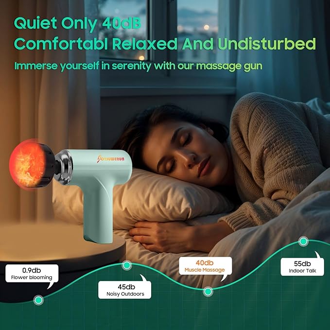 Massage Gun with Heat – Amazing Power! Deep Tissue Percussion Massager Handheld Mini Muscle Gun 7 Massage Heads Quiet &amp Portable