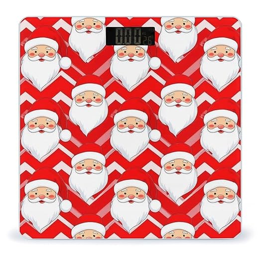 Men's Smart Scale for Body Weight Digital Bathroom Weighing Scale Automatic Switch Energy Saving Scale Christmas Santa Claus Red
