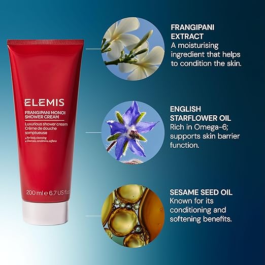 ELEMIS Frangipani Monoi Luxurious Shower Cream 6.7 Fl Oz