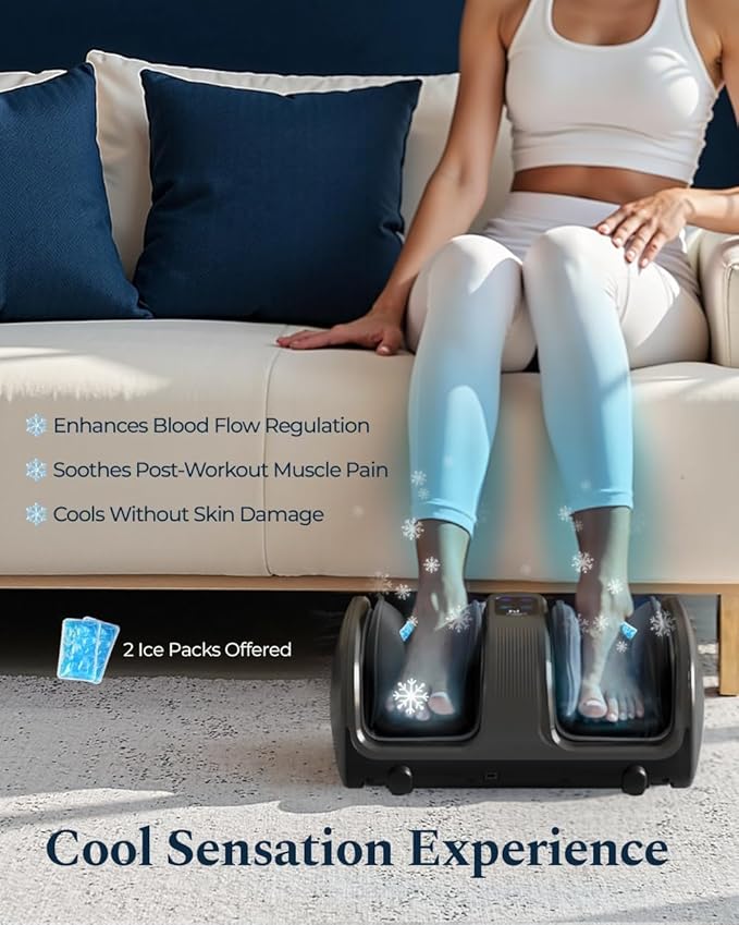 Foot Massager with Heat &amp Cold 2026 Upgraded Shiatsu Foot &amp Calf Massager Machine 4 Modes 6 Levels Electric Foot Massage for Feet Legs &amp Arms Home Office Relaxation for Women and Men