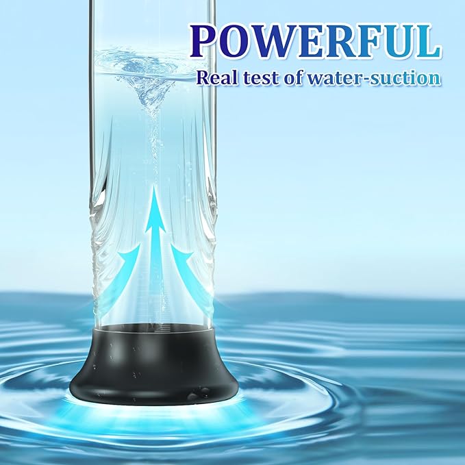 Penile Traction Device Condones 6X Suction &amp Pumping Training Device Bigger &amp Harder &amp Longer Y324* (Black)
