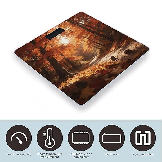 Golden Maple Warms The Path Smart Scale for Body Weight Digital Bathroom Scale Toughened Glass Weight Scale with Large LCD Backlight Display High Precision Scales Weighing Machine
