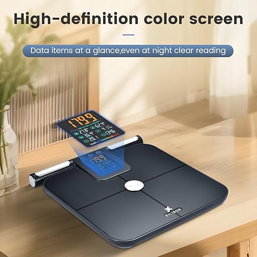 EILISON Smart Scale for Body Weight: 8-Electrode Precision Digital Bathroom Scale for Fat BMI 32 Muscle Body Composition Analyzer Highly Accurate Weighing Machine 400lbs (8 Electrode Grey Handle)
