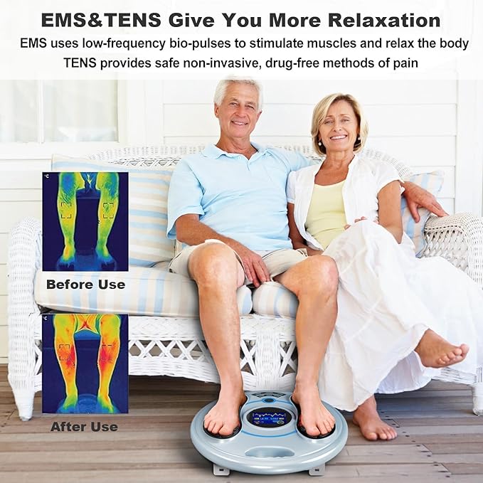 EMS Foot StimulatorTENS &amp EMS Foot Massager for Neuropathy Foot Circulation Stimulator for Pain Relief&ampCirculation&ampPlantar Fasciitis