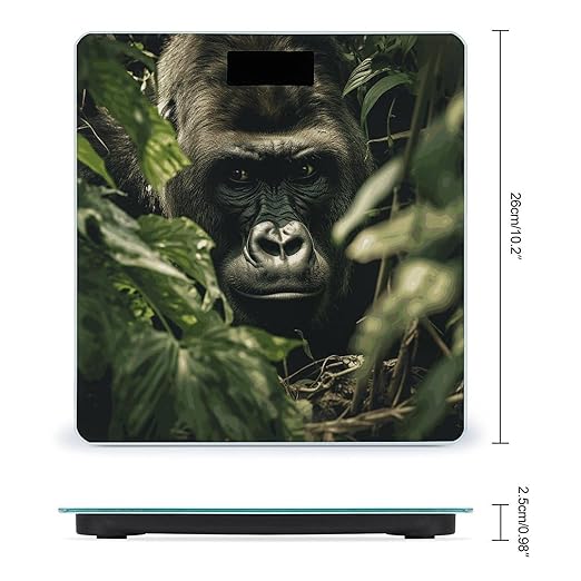 Gorilla Landscape Scale for Body Weight Precision Bathroom Weighing Scales with Back Lit LCD Display Sturdy Tempered Glass Body Weight Scales Digital Bathroom Scale 400lb