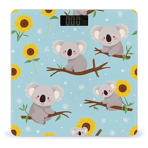 Digital Bathroom Weighing Scale Energy Saving Scale Smart Scale for Body Weight Sunflower Cute Cartoon Koala Bear