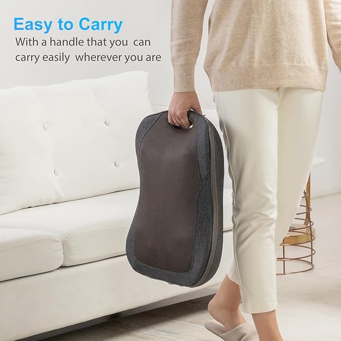 CooCoCo 14×19 Shiatsu Back Massager with Heat Birthday Gifts for Dad Mom Women Men Husband Portable Massage Chair Pad Kneading Massage Tools for Pain Relief Chair Massager for Office Home