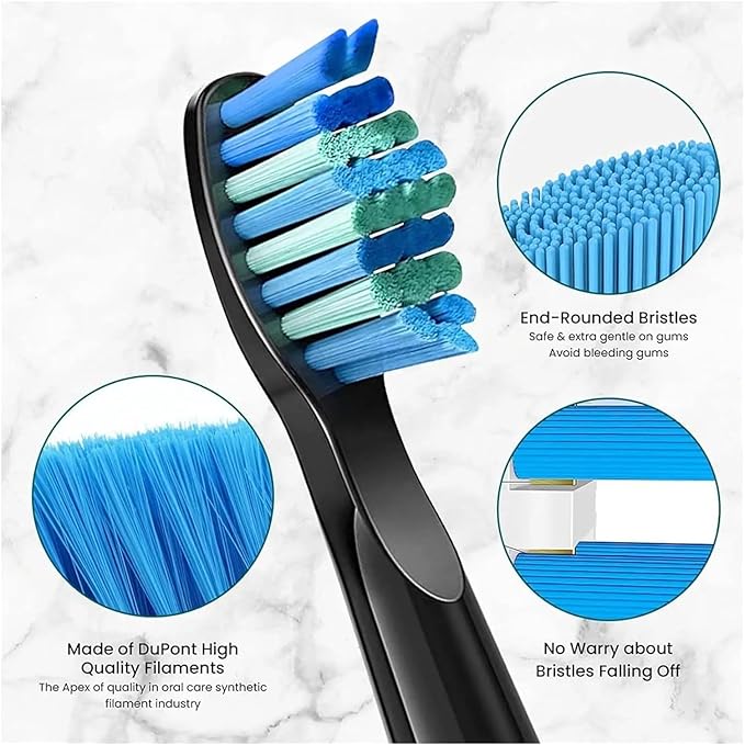 Replacement Toothbrush Heads Compatible for SG-575/507B/508/551/958/908/909/917/610/659/719/910/548/2303 Electric(10 White Care(Soft))