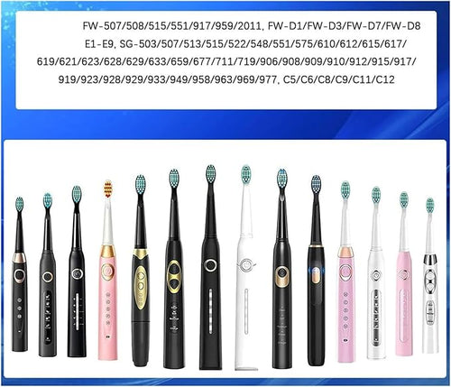 10Pcs Electric Toothbrush Replacement Heads Compatible for SEAGO/Fairywill SG/FW 910/507/958/515/949/575/551(10pcs Black)