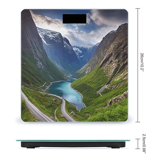 Norwegian Fjords Weight Scale for Body Weight Digital Bathroom Scale High Capacity Accurate Digital Weighing Scales and Easy-to-Read on Backlit LCD Display Scales