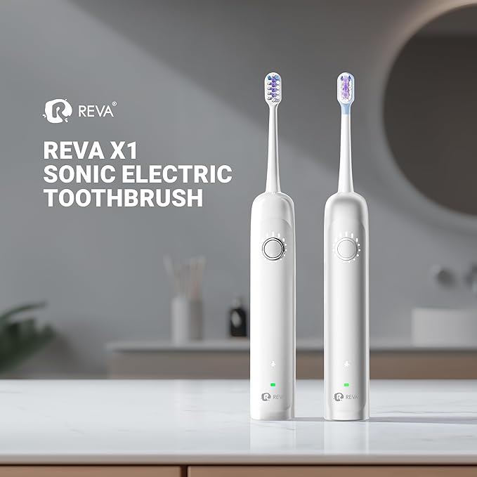 X1 Sonic Electric Toothbrush for Adults - Sweeping &amp Vibrating Rechargeable 4 Brush Heads 5 Cleaning Modes 60-Day Battery Life &amp IPX7 Waterproof Design (Silver)