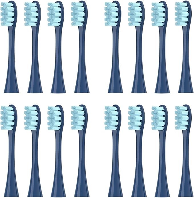 16pieces Replacement Brush Heads Compatible with Oclean SonicX/X Pro/ Z1/ SE / F1 / One / PW01/03/05/07/09 P5 Electric Toothbrush Heads(16 Blue)