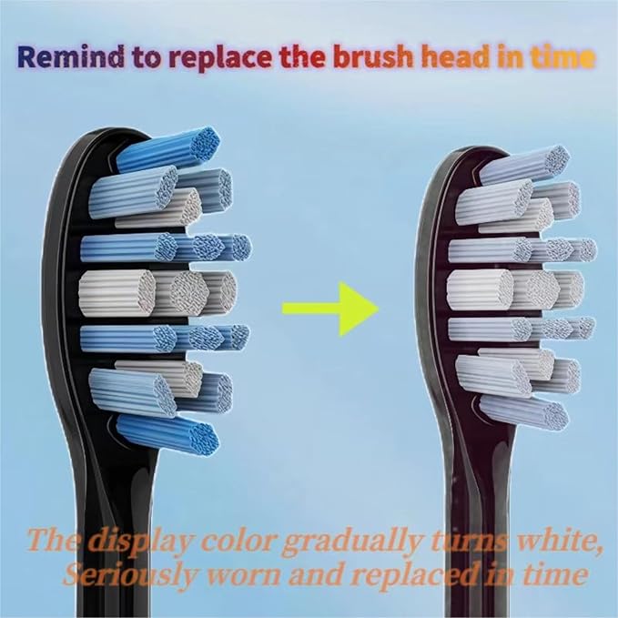 Electric Toothbrush Replacement Brush Heads - Compatible for Panasonic EW-DC01 EW-DC02 EW-DC12 EW-DC20 PDP51(8 Black Toothbrush Heads)