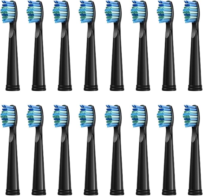 Electric Toothbrush Replacement Heads Compatible for SG910/507/958/515/949/575/55116pcs(16pcs Black B)