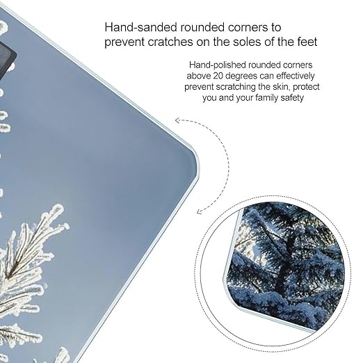 Frost in Winter Scale for Body Weight Highly Accurate Digital Bathroom Body Scale Digital Bathroom Scales for People Anti-Slip Large LCD Display Smart Scales