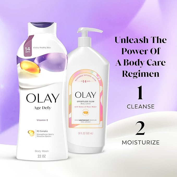 Olay Body Wash for WomenAge Defying with Vitamin E24hr MoisturizingHydrating &amp RefreshingB3 Vitamin ComplexFree of Parabens &amp Phthalatesfor All Skin TypesScented22 fl oz(Pack of 8)