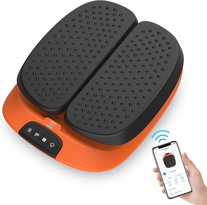 Snailax Vibration Foot Massager with Heat App Control Adjustable Vibration Electric Foot Massager Machine for Circulation Plantar Fasciitis Pain Remote Control