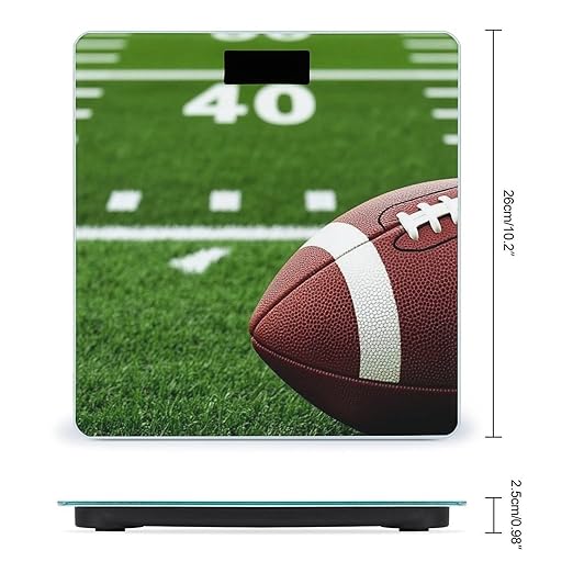 Energy Saving Scale Bathroom Weighing Scale Smart Scale for Body Weight Digital Retro Grunge American Football Field