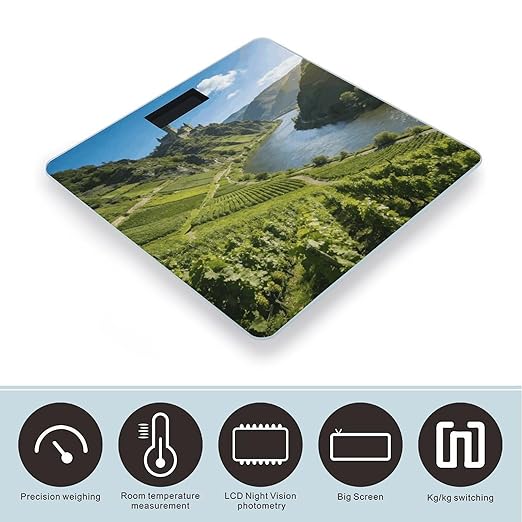 Mosella Smart Scale for Body Weight Digital Bathroom Scale Toughened Glass Weight Scale with Large LCD Backlight Display High Precision Scales Weighing Machine