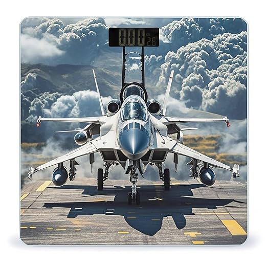 Aircraft Fighter Jets Scale for Body Weight Accurate Digital Bathroom Scale Toughened Glass High Precision Scales Smart Weight Scales with Large LCD Backlight Display Weighing Machine