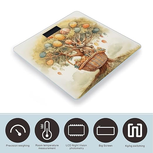 Rabbit on The Tree Smart Scale for Body Weight Accurate Bathroom Scale with LED Display Digital Weight Scales Weighing Machine High Precision Scales for Bath Home